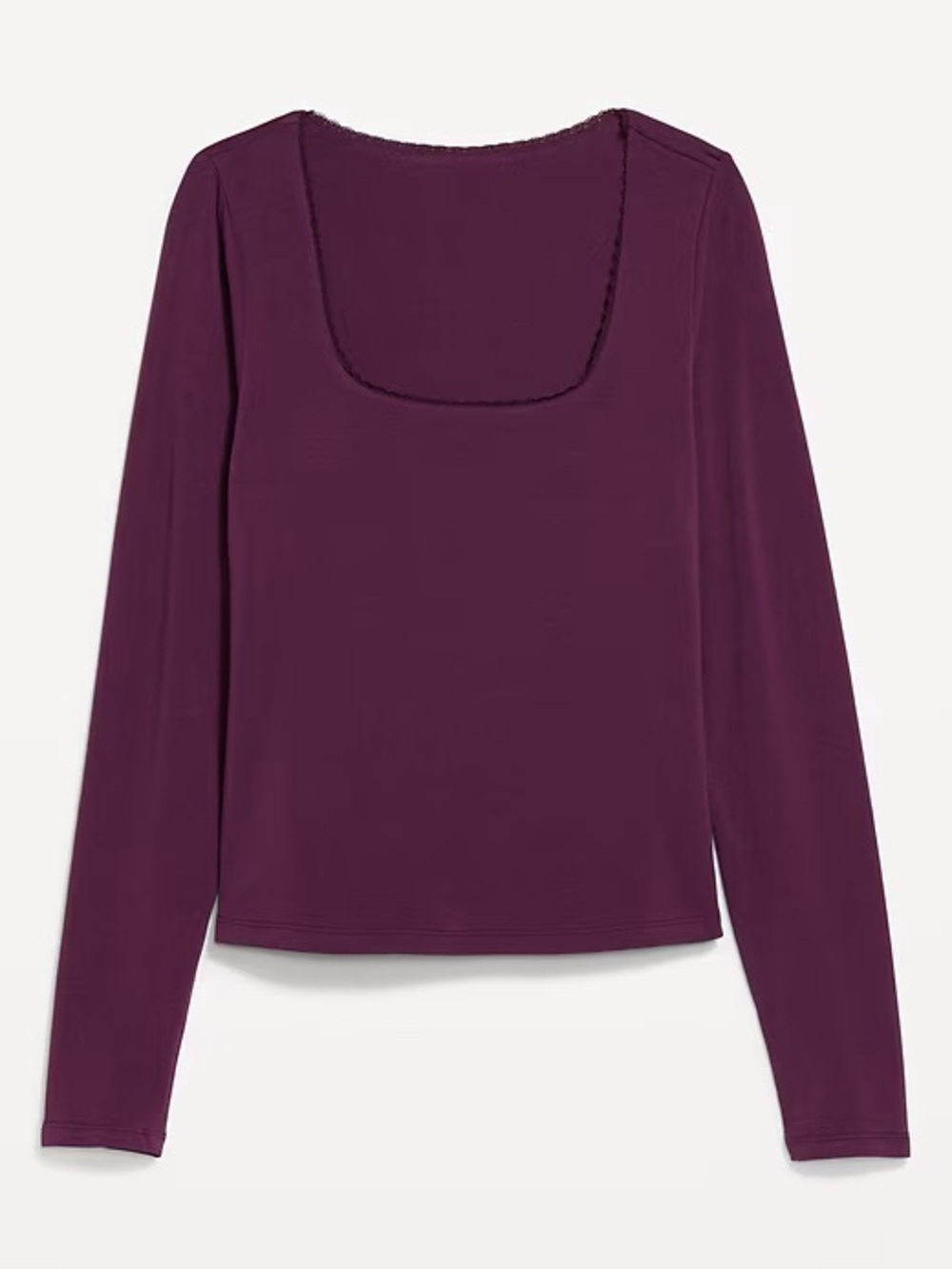 NWOT Old Navy Long Sleeve Square Neck Top - Plum XL